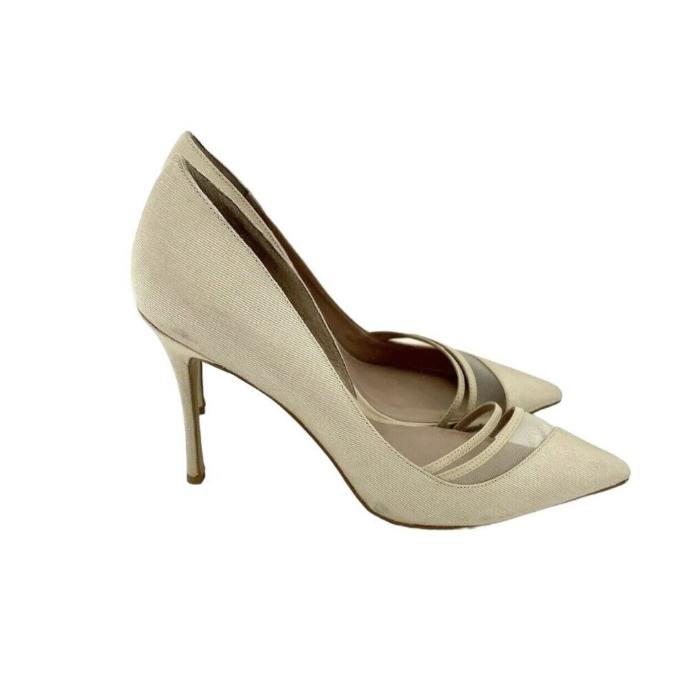 Zac Zac Posen Pumps Valerian Tan Fabric Pointed Toe Heels SZ 7 NEW - Picture 7 of 12